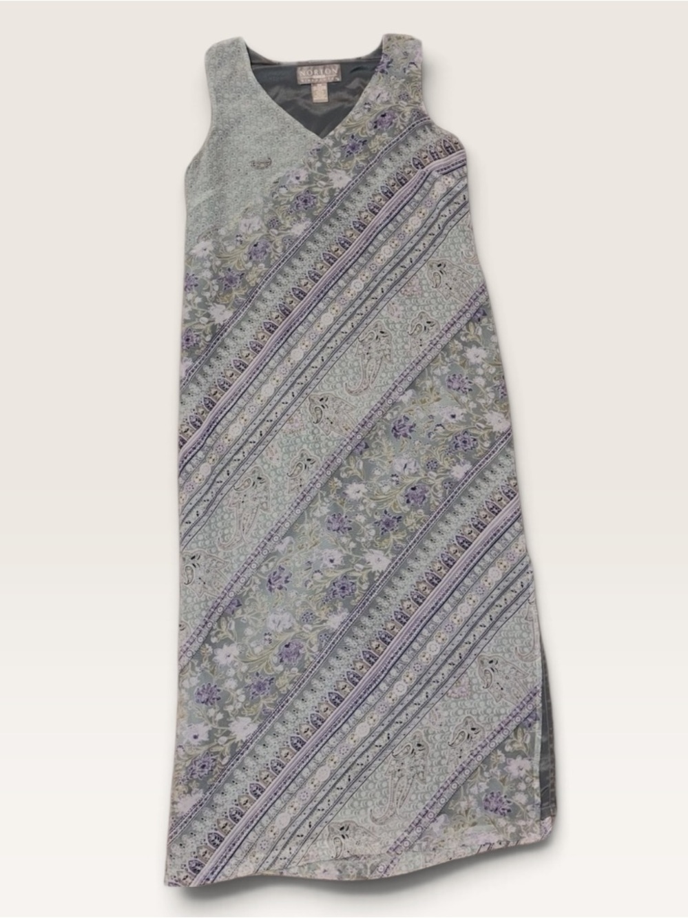 Norton McNaughton Petite Maxi Dress PM Paisley Floral Sleeveless Y2K 90s